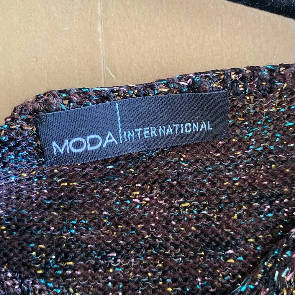 Moda International Multicolor Metallic Knit Dress Size S Evening Dinner Date - Picture 4 of 8